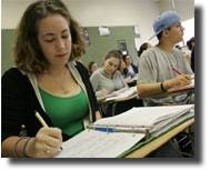 student in class