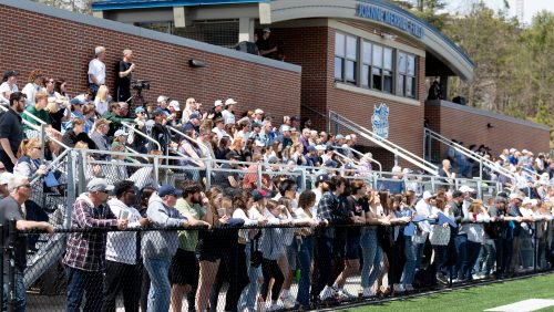Rivier Raiders fans at Joanne Merrill Field