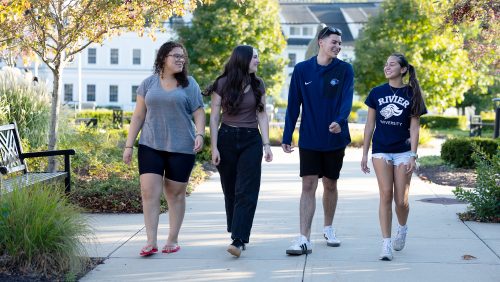 Rivier students at the fall campus